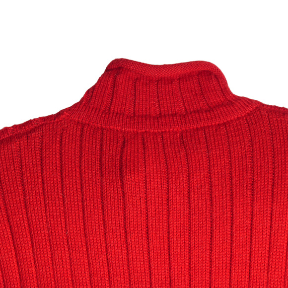 Silver Llama Sweater Womens XL Red Ribbed Mockneck 100% Alpaca Made in Peru - Picture 7 of 8